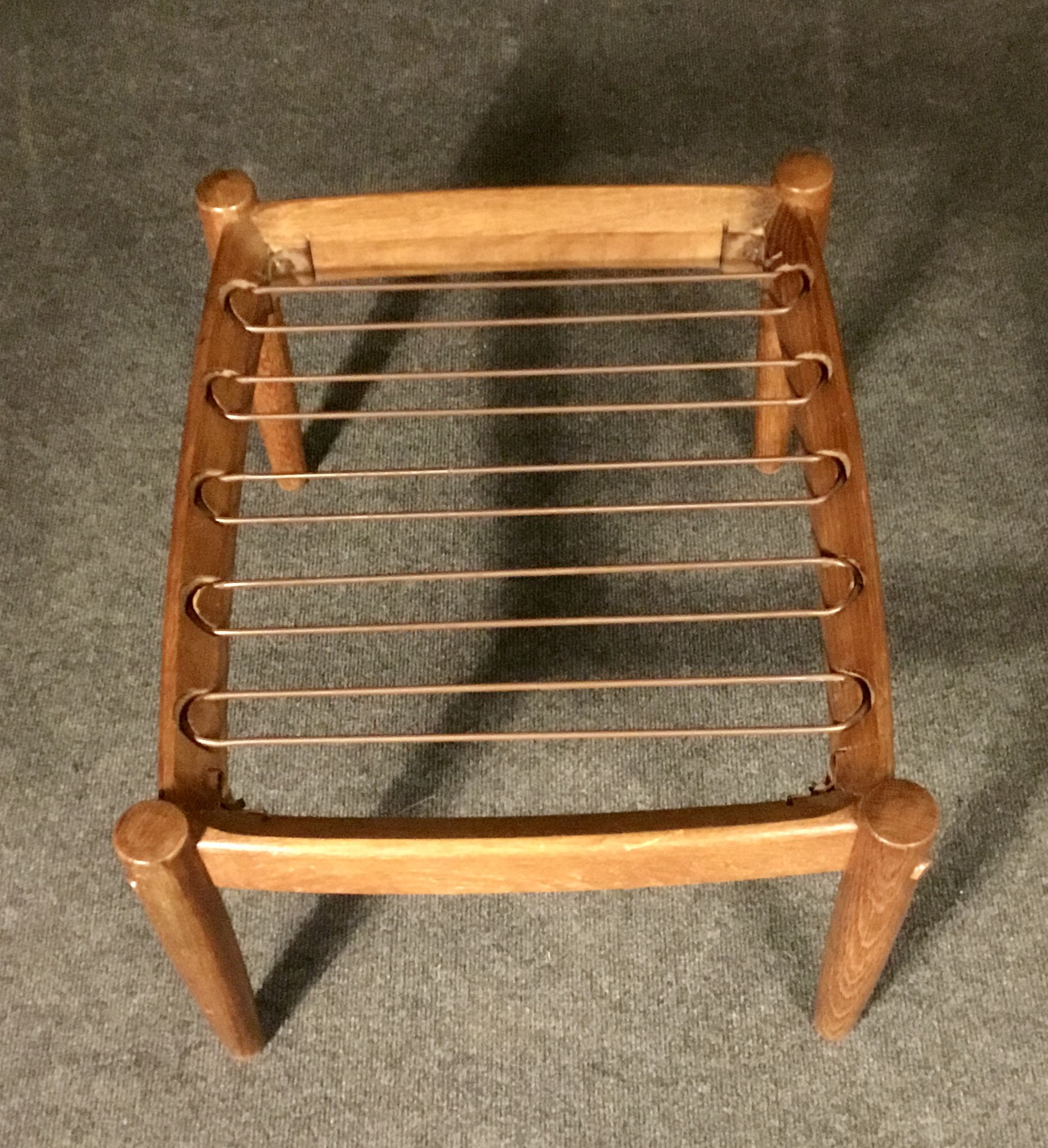 Pair of armchairs and foot rest 20th century