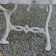 Old white garden bench cast iron feet 19th century