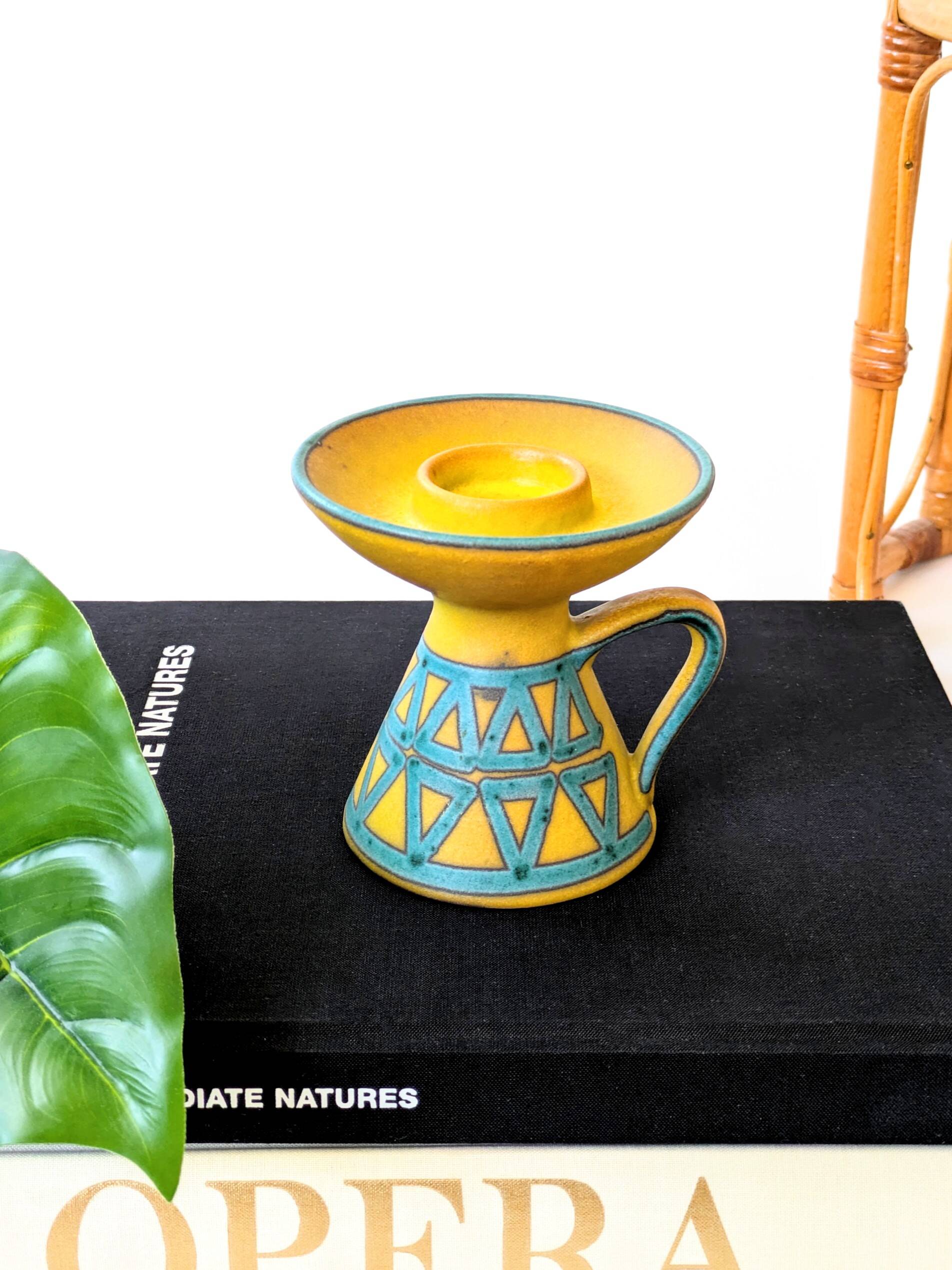 Ceramano Ceramic Candle Holder | West German Pottery 1960s