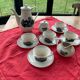 Coffee service keraluX boch Freres Belgium peasant scenes art deco