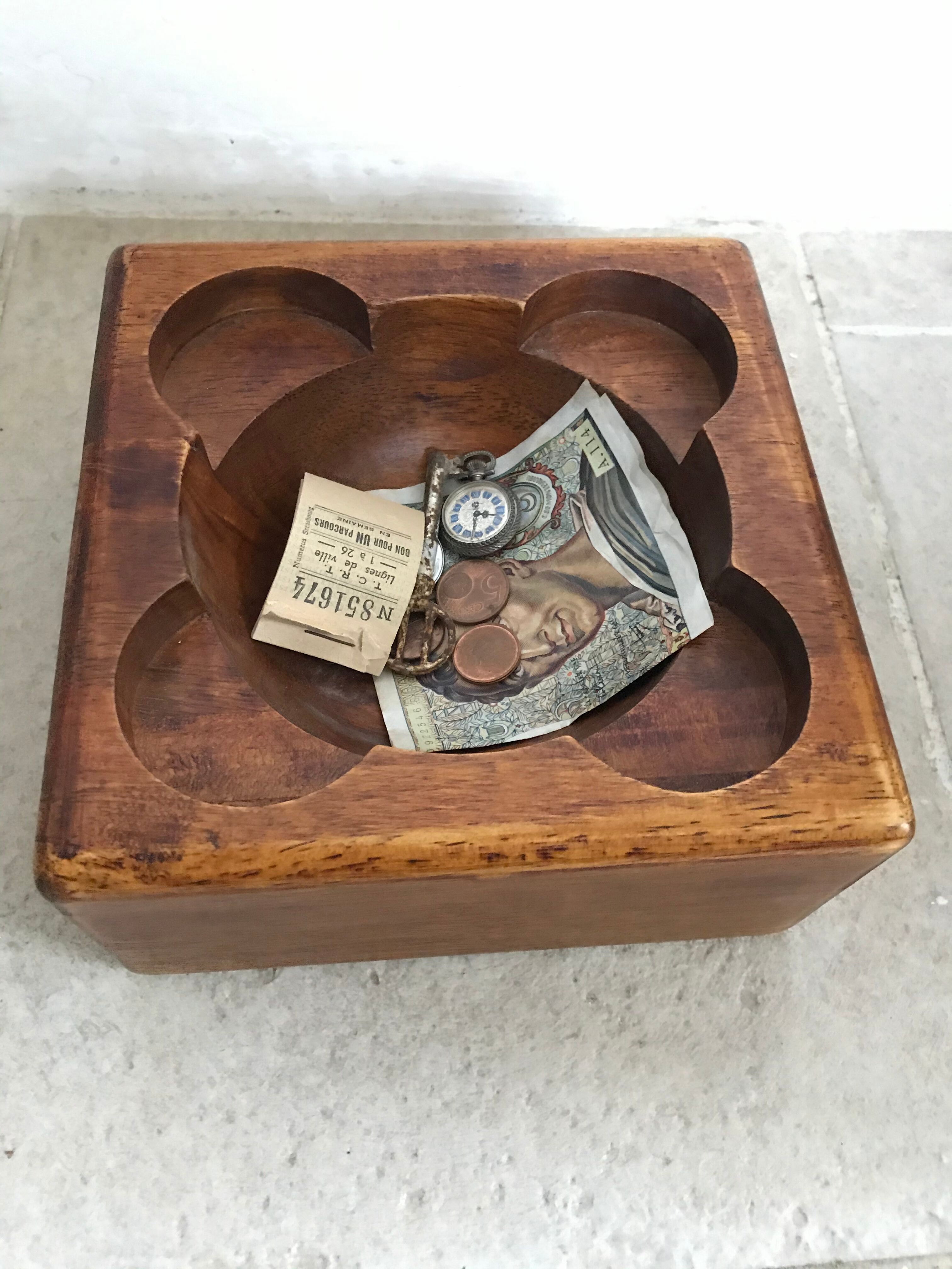 Empty teak pocket, 70s