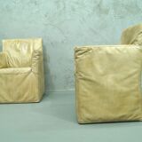 A pair of brutalist armchairs by Gerard van den Berg for Montis, 1970s