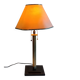 Table lamp base in leather and brass - 50s design