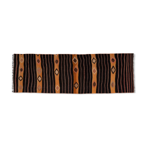 tapis kilim rayé turc vintage années 1970 85 x 260 cm