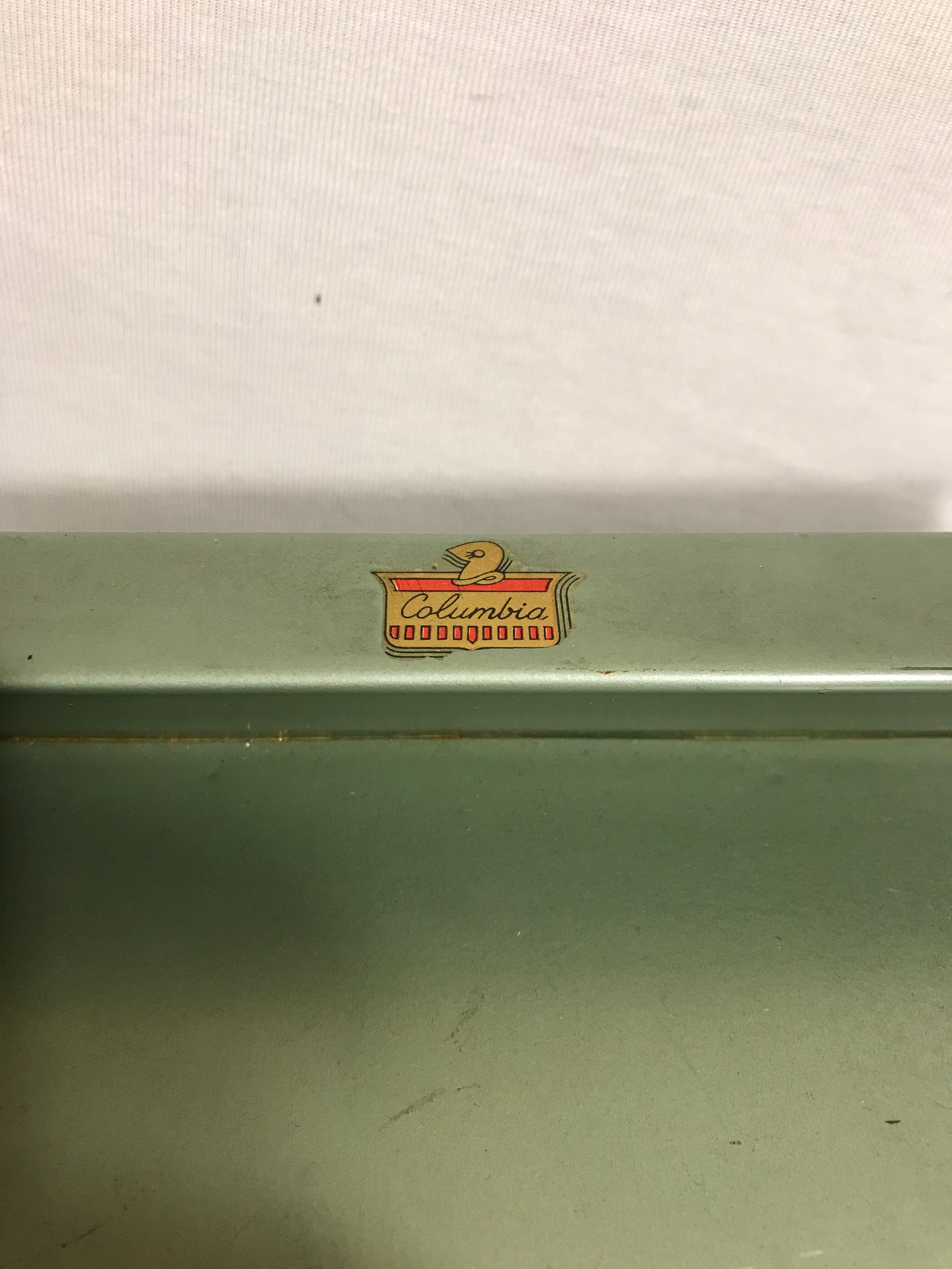 Old locker door documents Colombia metal