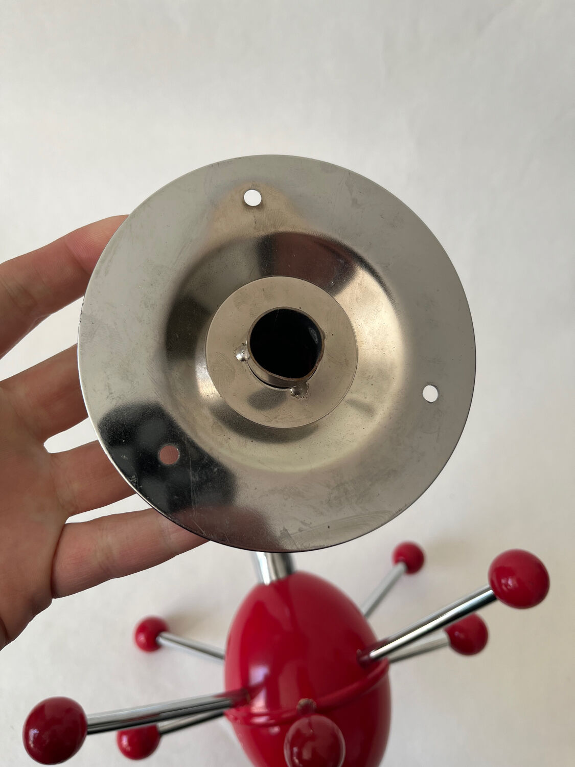 Vintage red Sputnik coat rack