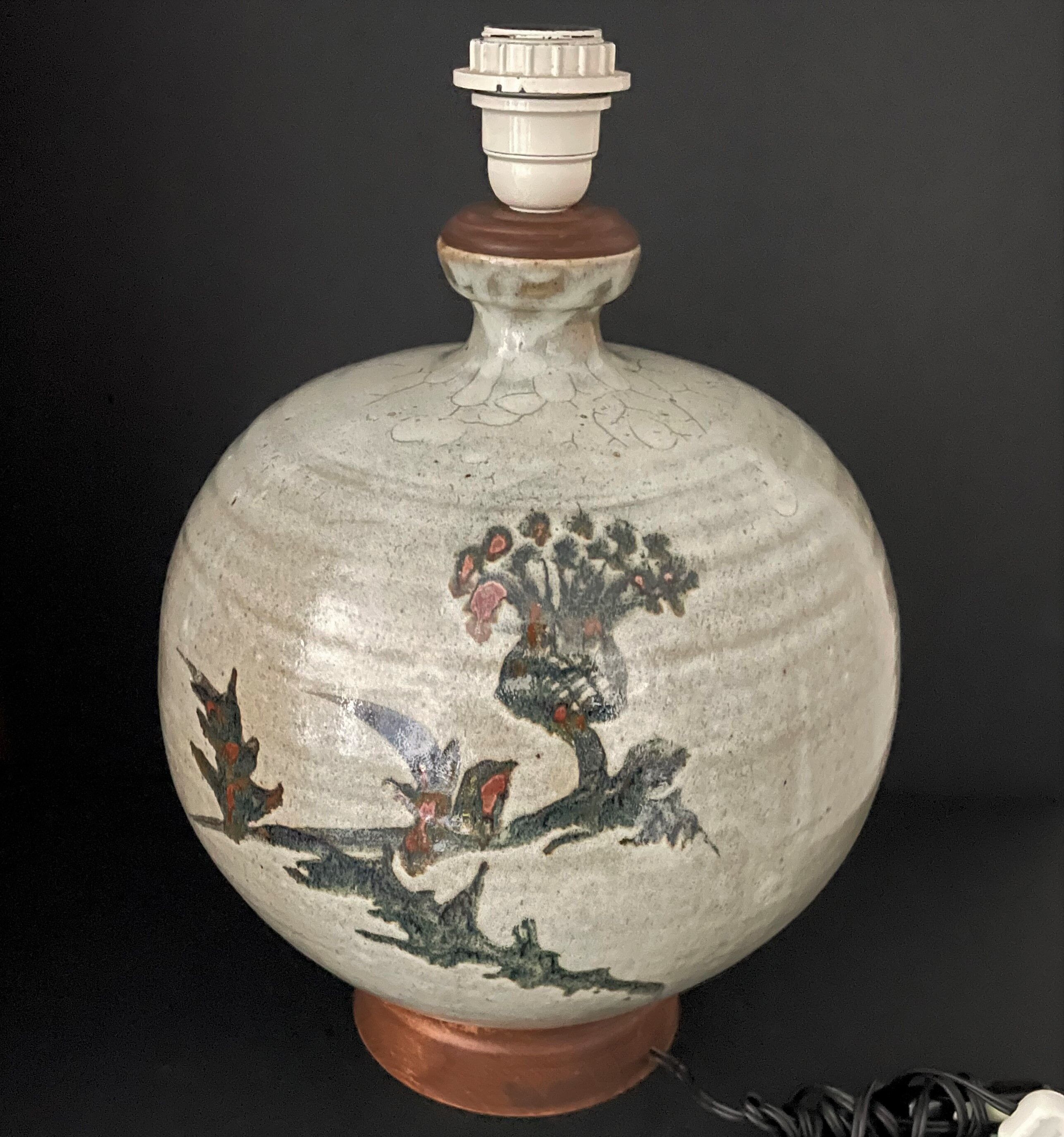 Vintage ceramic lamp Japan stoneware Mashiko