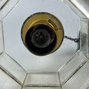Suspension des années 60 70 Glashütte Limburg Allemagne verre et laiton Space Age
