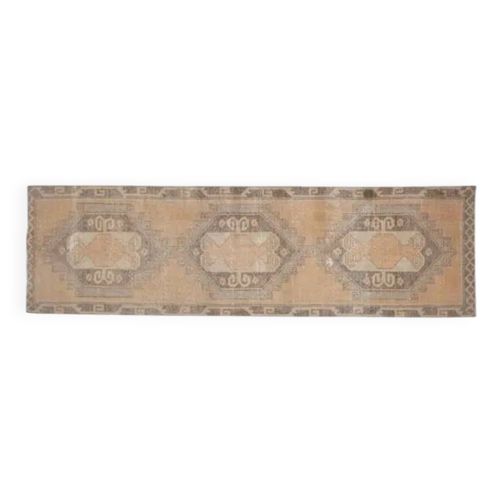 Vintage Handmade Orange Runner Rug Oushak Wool Runner 114x386