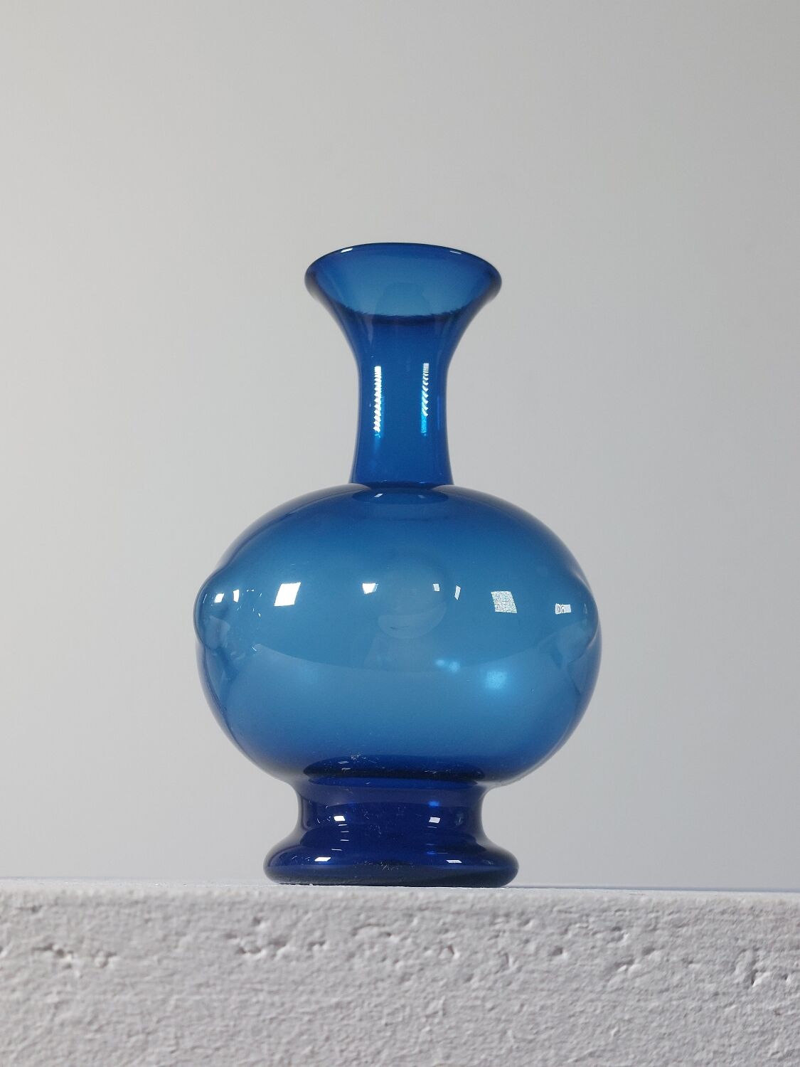 Vintage mid-century trio of handcrafted glass vases from Lauscha, Thuringia.