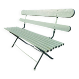 Old wrought iron folding bench