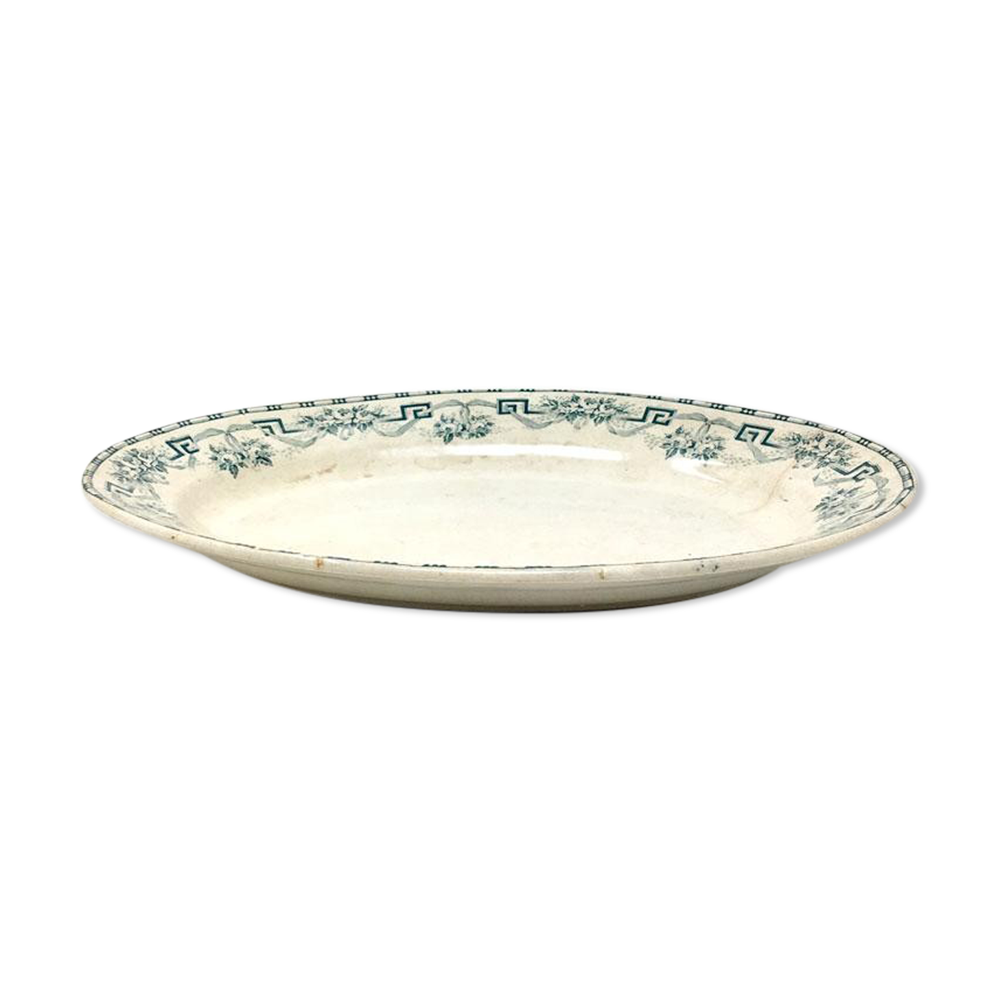 Green ceramic platter frieze