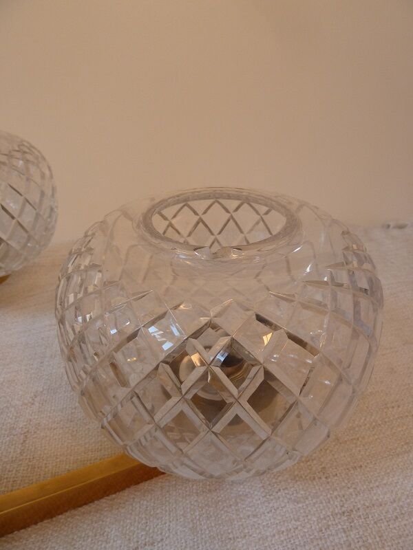 Lustre 6 branches laiton et verre