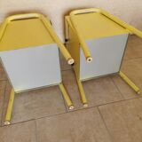 Pair of boarding school bedside tables