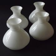 Set of 4 French Vintage White Opaline Glass Replacement Shade