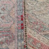 4x8 Soft Pink Geometric Handmade Vintage Rug, 128x242Cm