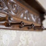 Early 20th Century Oak Coat Rack in Dark Brown, 1950s