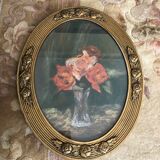 pair of framed old pastels