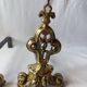 Chenet ancien bronze paire cheminée porte buches