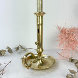 Brass candle holder with pusher late nineteenth century