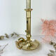 Brass candle holder with pusher late nineteenth century