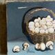 Oil painting on canvas The mushrooms of Paris