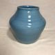 Old ceramic vase enamelled blue signed maryse 75 vintage