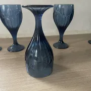 Set of four wine glasses model "Sky Blossoms" by Lenox Art Nouveau style.