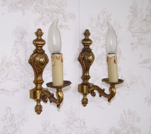 Pair of brass sconces