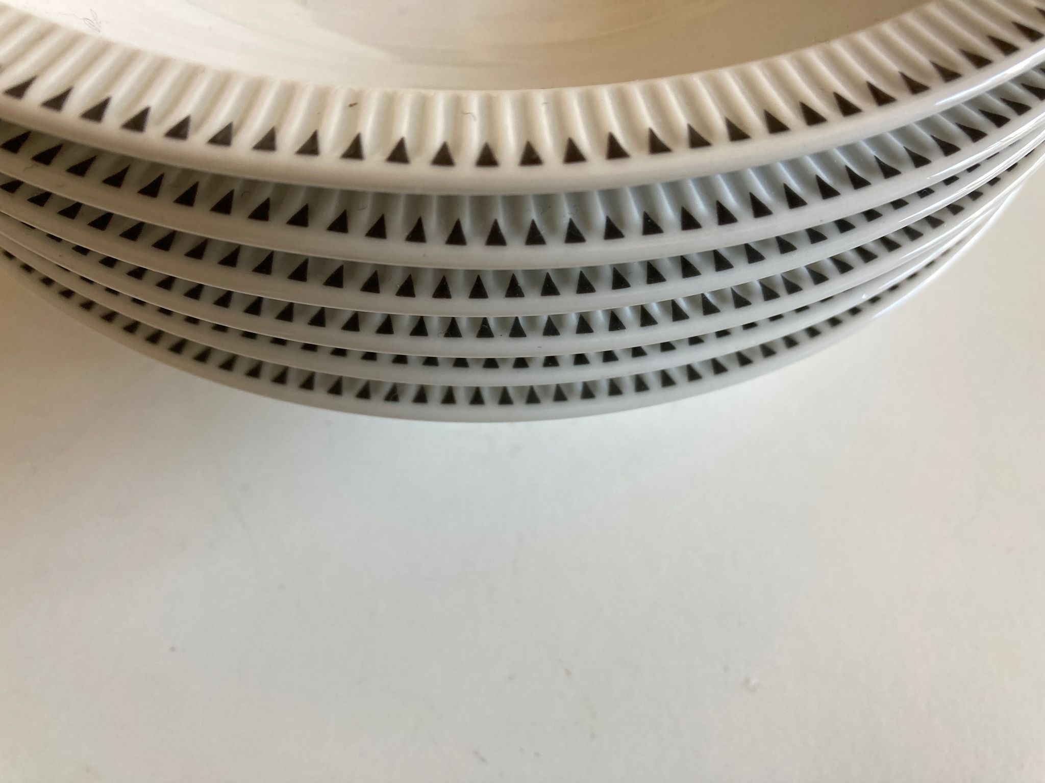 Set of 6 plates cap mid century neo classic Scandinavian 1960