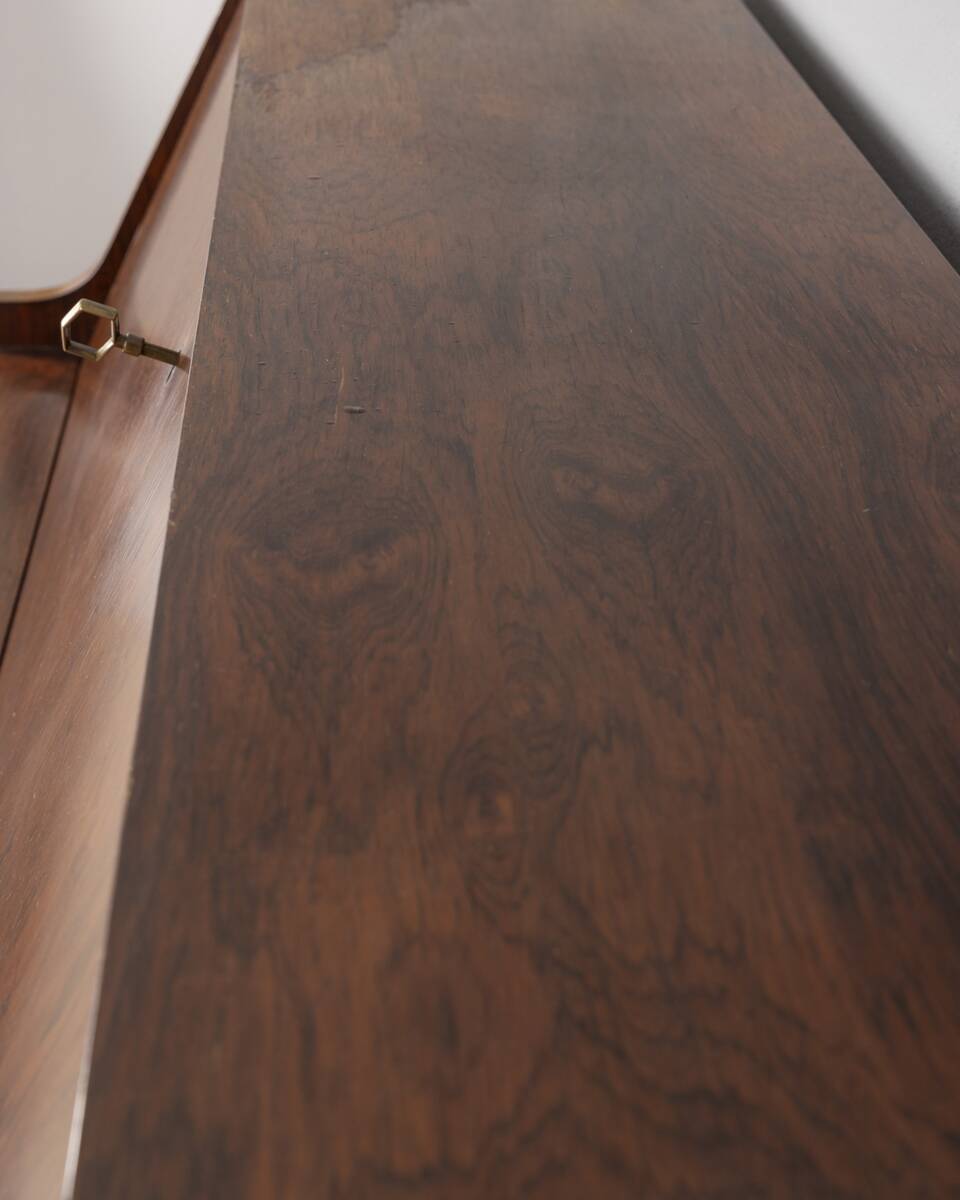 Vintage 1960s wooden secretaire sideboard design G.Frattini for Bernini