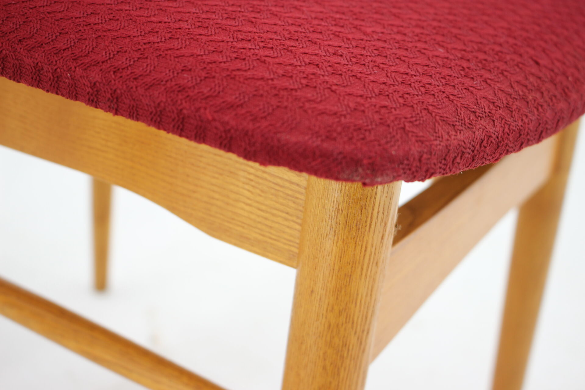 1960s set of 6 ash dining chairs, Czechoslovakia