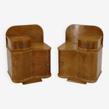 1950s Pair of Bedside Tables, Czechoslovakia