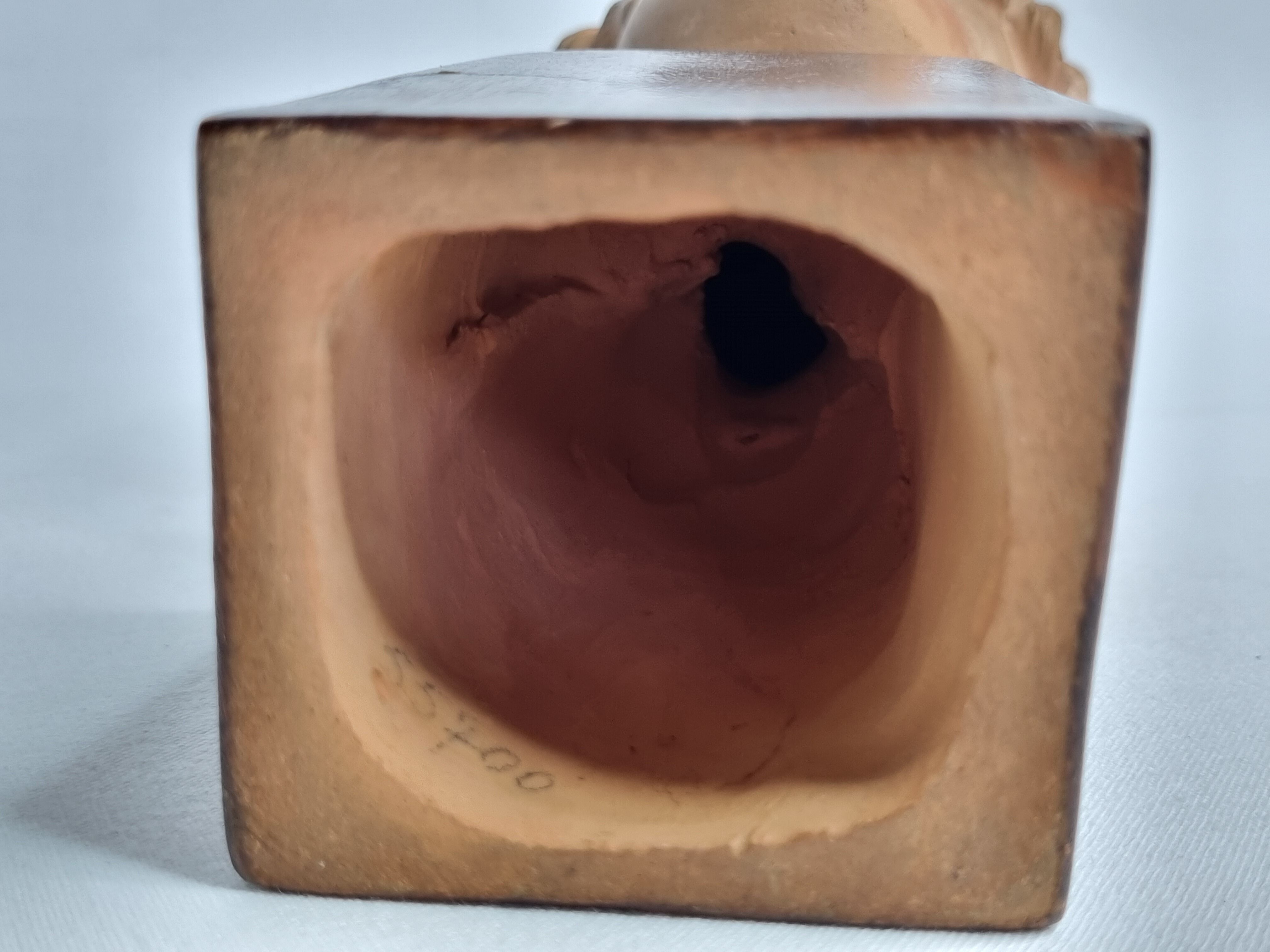 Bust of Bacchus child in patinated terracotta, 21 cm