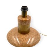 Hollywood regency pink granite and brass table lamp base, Italy 1970 ca.