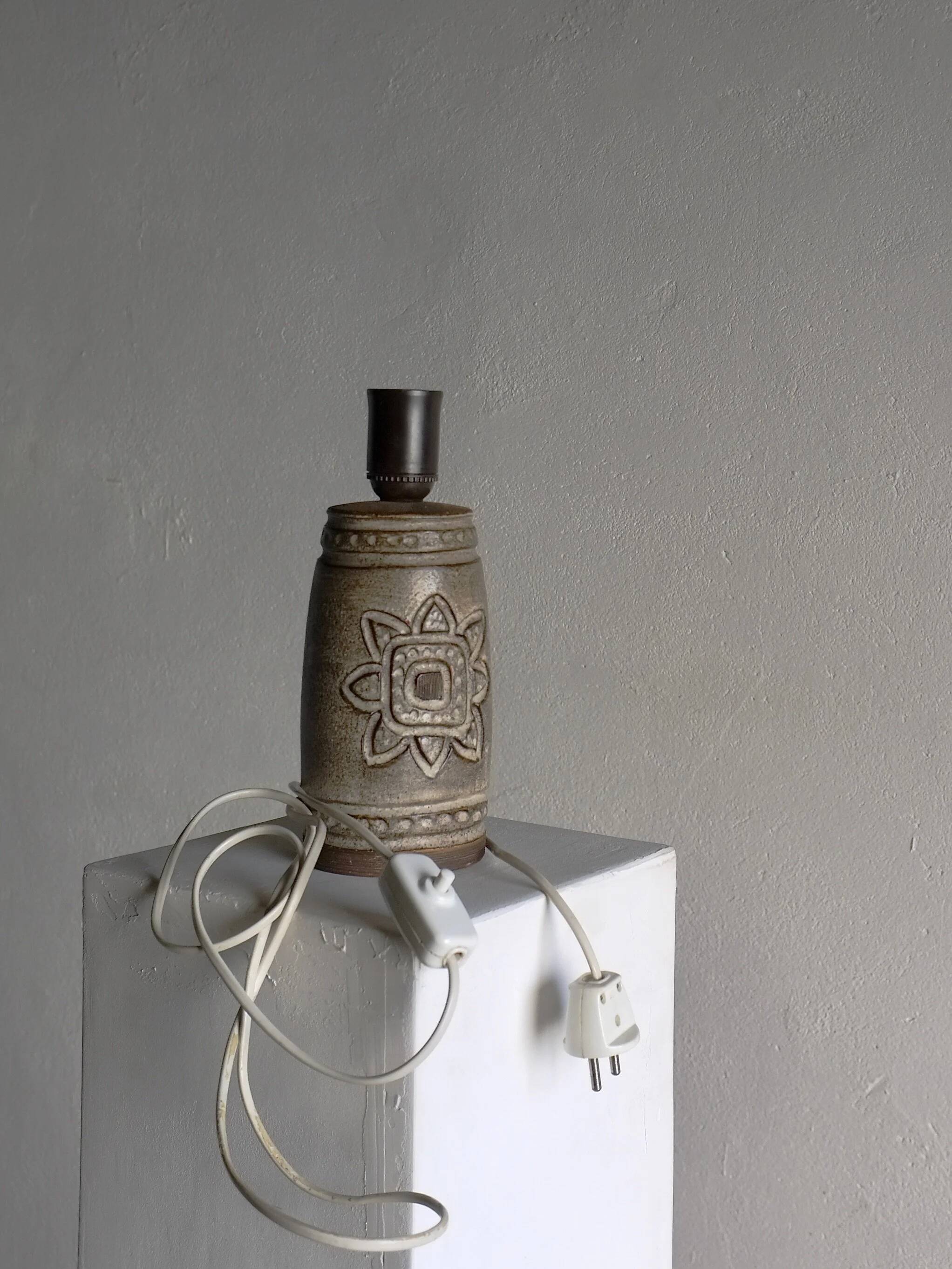 Mid-century stoneware table lamp base by Irma Yourstone | Sweden