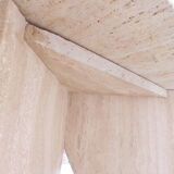 Travertine dining table, 130 x 129 cm