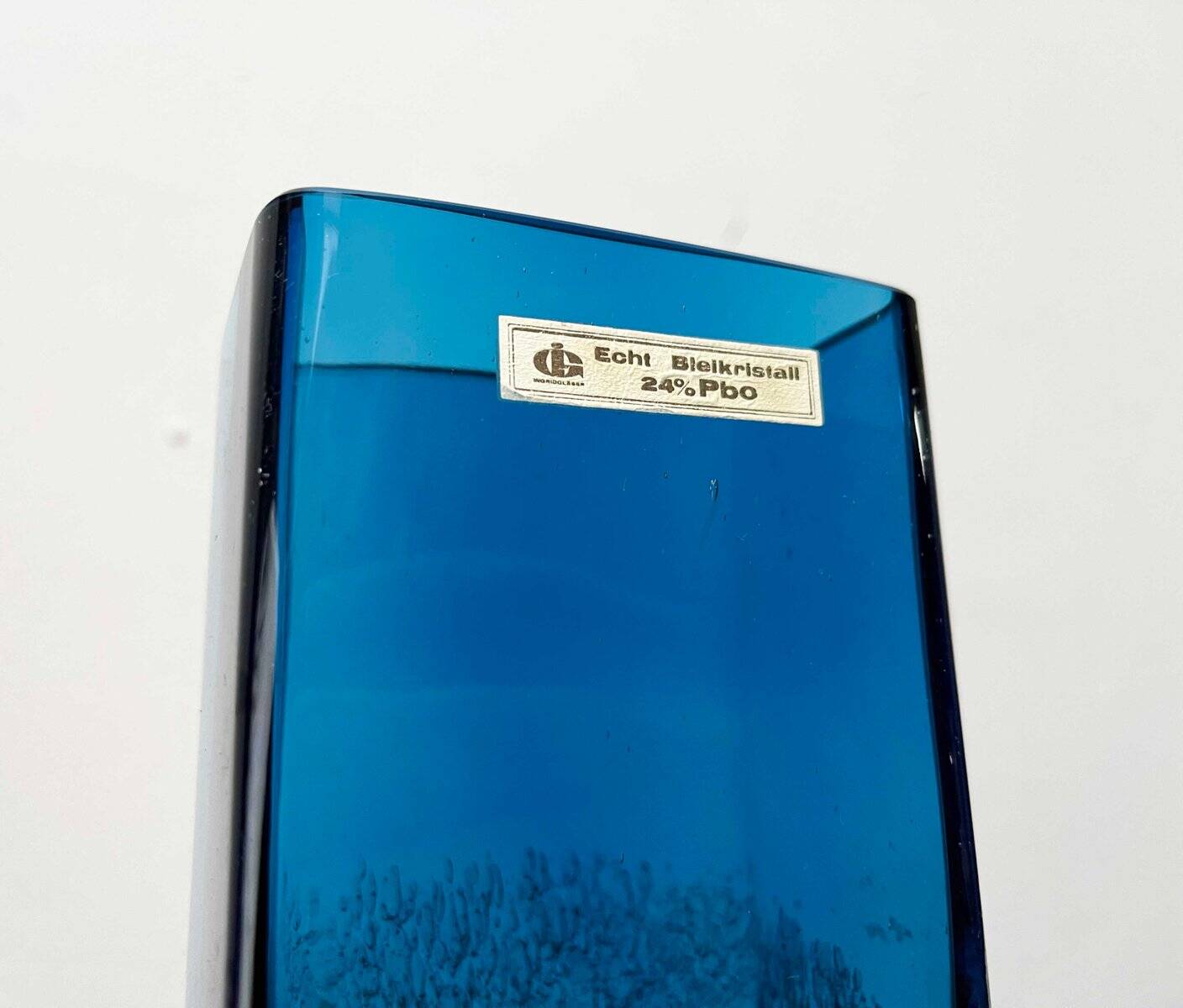 Mid-Century German Glass Block Vase by Ingrid Glas, Germany, 1960s