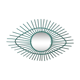 Miroir rotin oeil turquoise bohème vintage 60 59x89cm