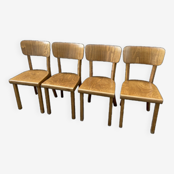 4 chaises bistrot Bois courbé Restaurant Paris bistrot baumann 1970