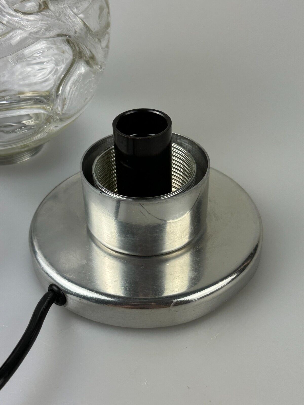 60s 70s table lamp bedside lamp chrome Doria glass space age design