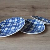 Blue checkered desert plates