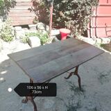 Old wooden bistro table