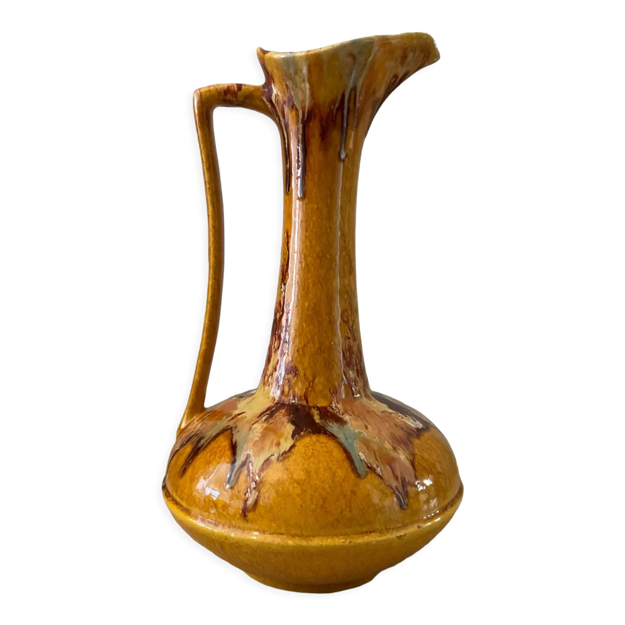 Vintage jug vase in glazed ceramic