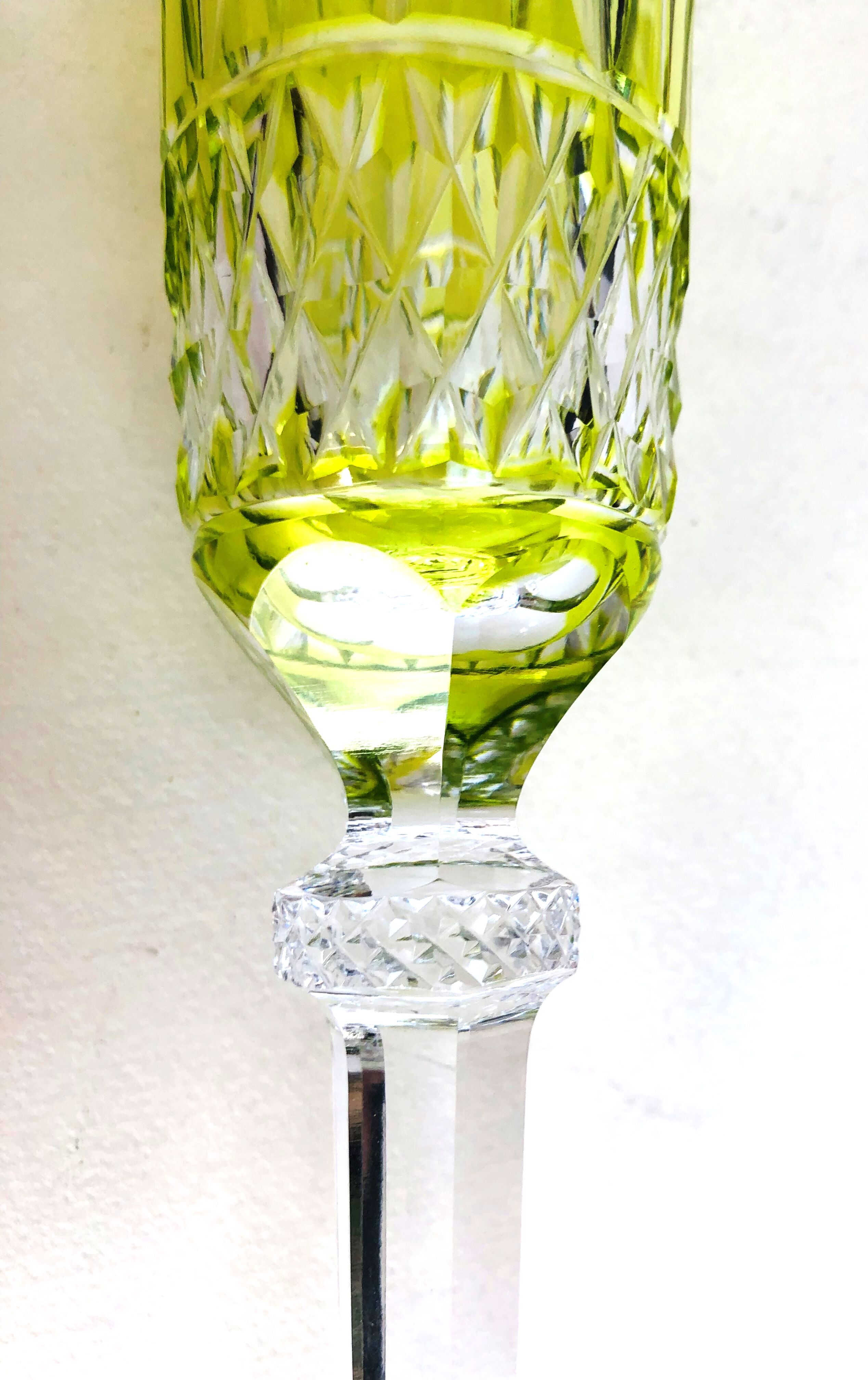 4 Champagne flutes in Lorraine crystal color