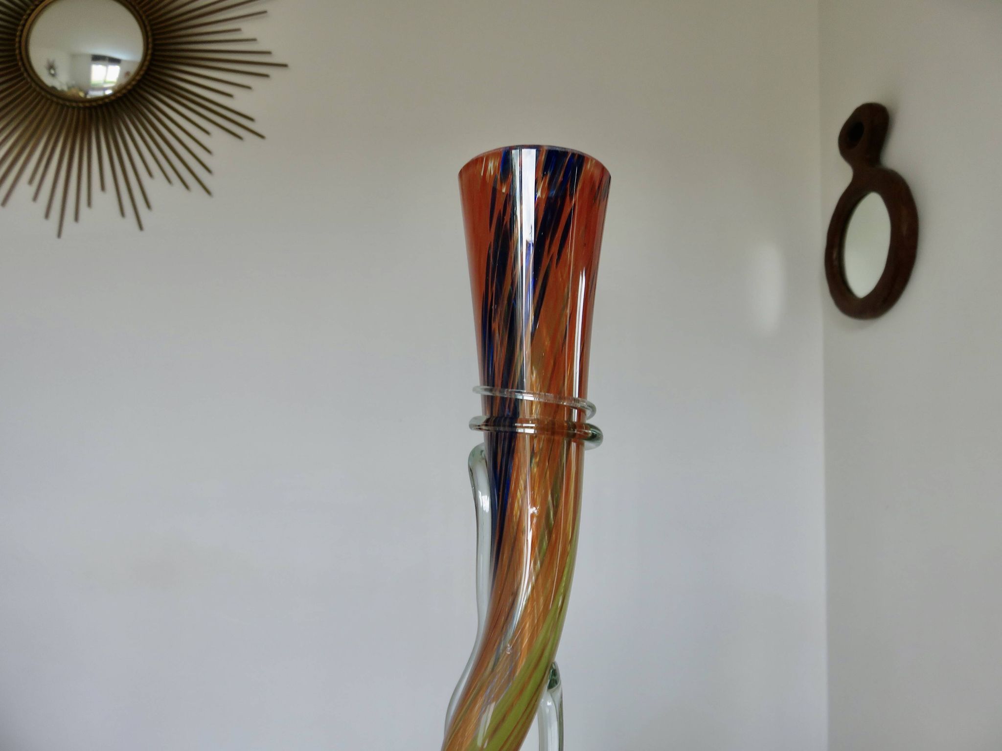 Large soliflore vase made of blown Murano glass, Venetian style, 1970s.