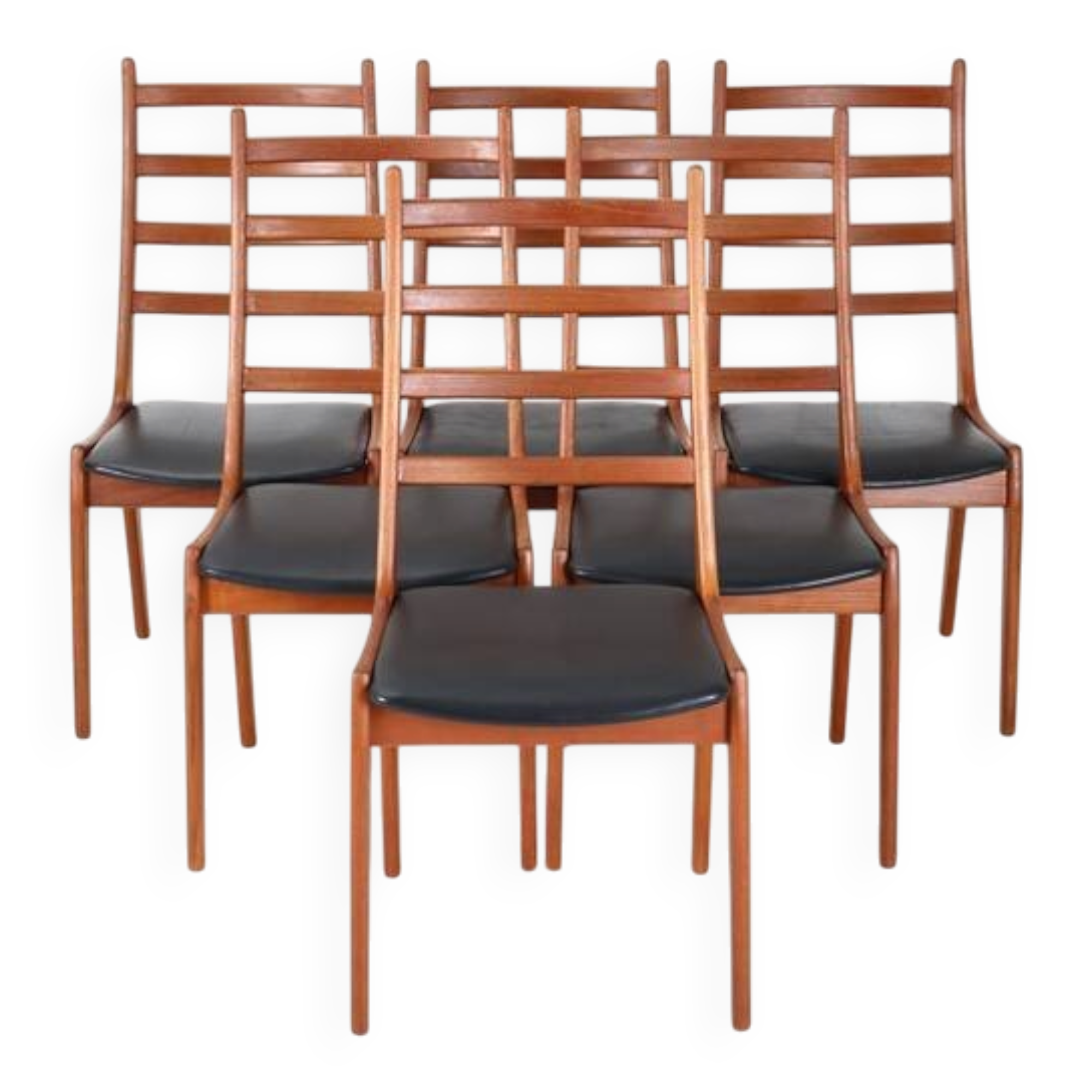 Set of 6 Korup Stolefabrik teak chairs in the style of Kai Kristiansen