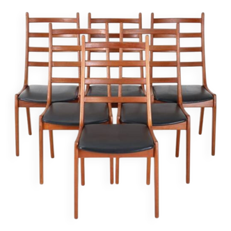 Set of 6 Korup Stolefabrik teak chairs in the style of Kai Kristiansen