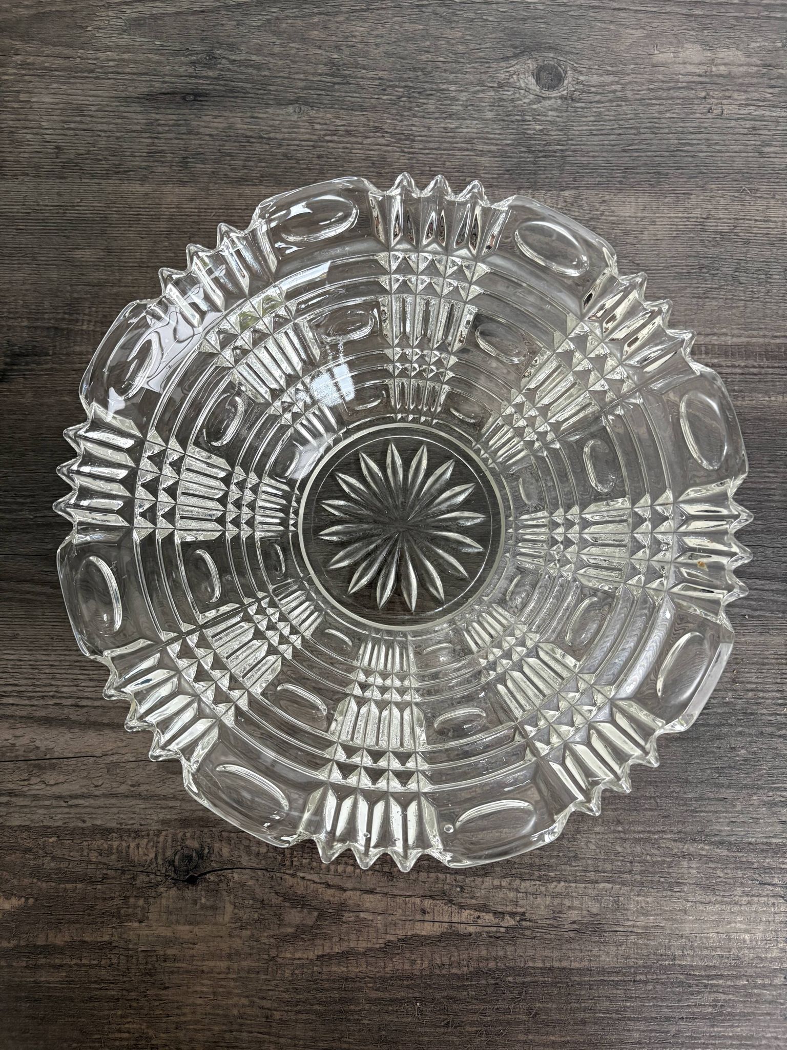 Vintage pressed glass fruit bowl