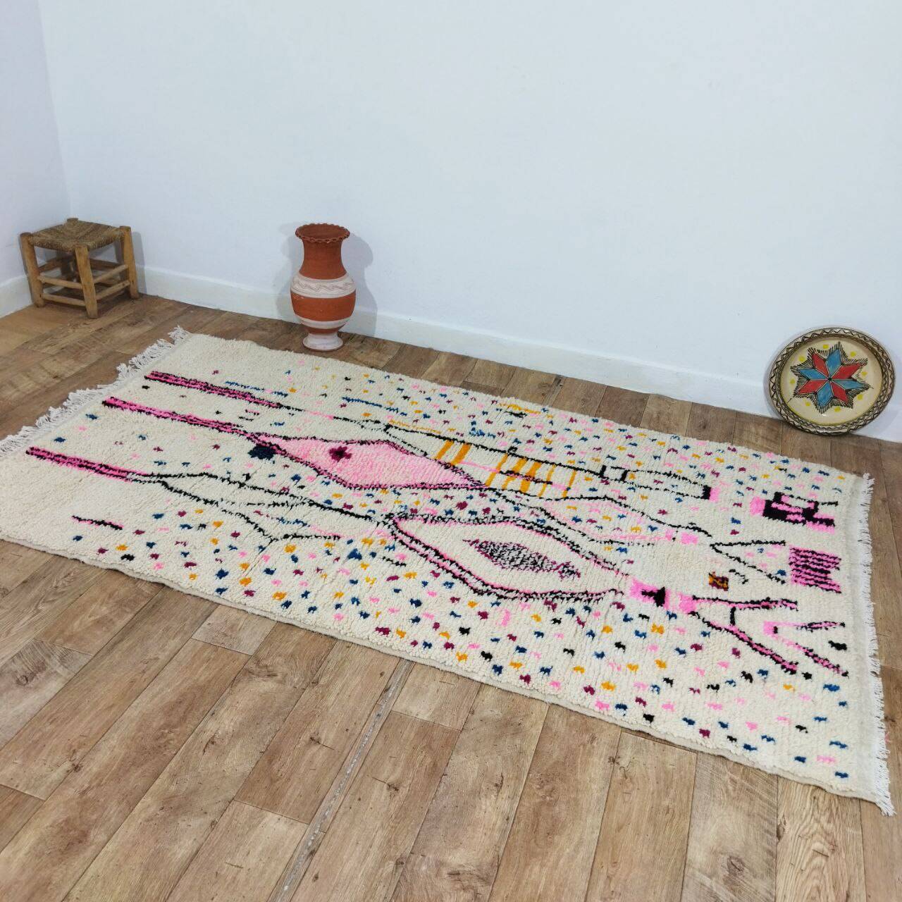 Handmade Moroccan Berber rug 253 X 143 CM